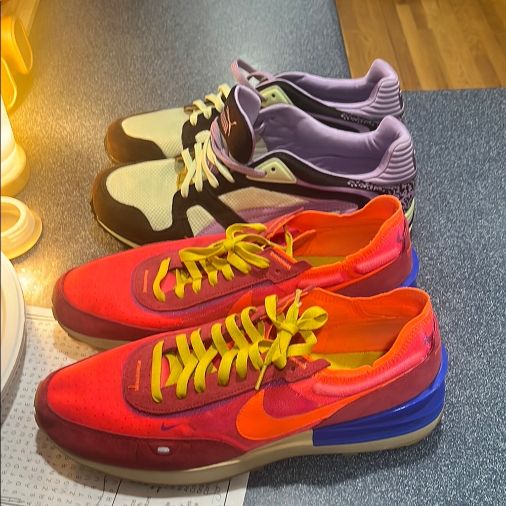 Two pairs Nike (worn once) size 14 , and puma brand new size 13